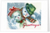 Vintage Illustration of Christmas Snowman Couple by Anonymous