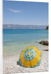 Colorful sunshade at beach, Lumbarda, Korcula island, Croatia by Anonymous