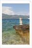 Stack of pebbles on cliff, Lumbarda, Korcula island, Croatia by Anonymous