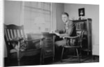 Harvard grad student studies as his desk, ca. 1938 by Anonymous
