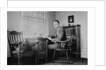 Harvard grad student studies as his desk, ca. 1938 by Anonymous