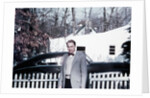 Mature man in front of 1940s car, ca. 1950 by Anonymous