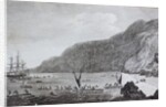 18th century engraving of Karakakooa Bay where Captain James Cook was killed by Anonymous