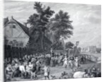 Engraving of The Rent Day Feast by David Tenniers