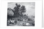 Engraving of The Rent Day Feast by David Tenniers