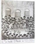 Cock fighting - a late 18th century engraving by Anonymous