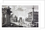 Roman Ruins. An 18th century engraving labelling key public buildings: by Anonymous