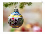 Close-up of a decorated hanging bauble against blurred background by Anonymous