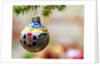 Close-up of a decorated hanging bauble against blurred background by Anonymous