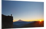 hiker watching sunrise over Mt. Hood, Mt. Hood National Forest, Oregon by Anonymous