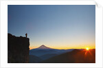 hiker watching sunrise over Mt. Hood, Mt. Hood National Forest, Oregon by Anonymous