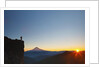 hiker watching sunrise over Mt. Hood, Mt. Hood National Forest, Oregon by Anonymous