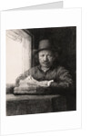 Self Portrait Drawing at a Window by Rembrandt van Rijn