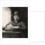 Self Portrait Drawing at a Window by Rembrandt van Rijn