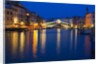 Grand Canal with View of Rialto Bridge with Evening Blue light and Lights by Anonymous