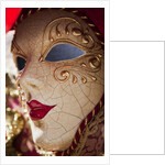 Women's Carnival Mask With Gold Trim by Anonymous