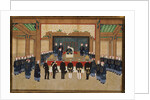 A Mandarin Receiving an Embassy of European Diplomats at his Court by Zhou Pei Chun