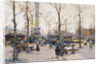 Place de la Bastille, Paris by Eugene Galien-Laloue