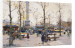 Place de la Bastille, Paris by Eugene Galien-Laloue