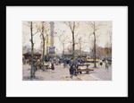 Place de la Bastille, Paris by Eugene Galien-Laloue