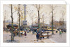 Place de la Bastille, Paris by Eugene Galien-Laloue