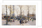Place de la Bastille, Paris by Eugene Galien-Laloue