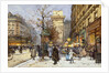 Figures on Le Boulevard St. Denis at Twilight by Eugene Galien-Laloue