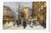 Figures on Le Boulevard St. Denis at Twilight by Eugene Galien-Laloue
