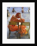 Girl in a Red Dress, Seated by a Swimming Pool by John Lavery