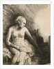 A Woman At The Bath With A Hat Beside Her by Rembrandt van Rijn