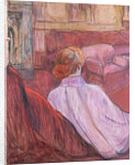 Woman Sitting on a Red Settee by Henri de Toulouse-Lautrec