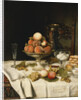 Peaches in a Dresden Tazza, Grapes, Apples, Hazelnuts and Biscuits by Jules Larcher