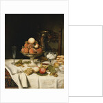 Peaches in a Dresden Tazza, Grapes, Apples, Hazelnuts and Biscuits by Jules Larcher