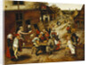 Peasants Merrymaking Outside the Swan Inn in a Village Street by Pieter Brueghel the Younger