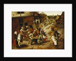 Peasants Merrymaking Outside the Swan Inn in a Village Street by Pieter Brueghel the Younger