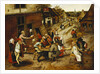 Peasants Merrymaking Outside the Swan Inn in a Village Street by Pieter Brueghel the Younger