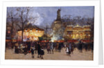 La Fete, Place de la Republique, Paris by Eugene Galien-Laloue