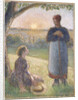 Country Women Chatting, Sunset, Eragny by Camillle Pissarro