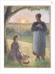 Country Women Chatting, Sunset, Eragny by Camillle Pissarro