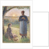 Country Women Chatting, Sunset, Eragny by Camillle Pissarro