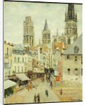 Rue de L'Epicerie in Rouen on a Gray Morning by Camillle Pissarro
