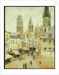 Rue de L'Epicerie in Rouen on a Gray Morning by Camillle Pissarro