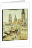 Rue de L'Epicerie in Rouen on a Gray Morning by Camillle Pissarro