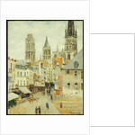 Rue de L'Epicerie in Rouen on a Gray Morning by Camillle Pissarro