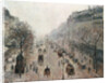 Boulevard Montmartre on a Sunny Foggy Morning by Camillle Pissarro