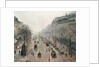 Boulevard Montmartre on a Sunny Foggy Morning by Camillle Pissarro