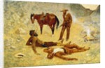 He Lay Where He Had Been Jerked, Still as a Log by Frederic Remington