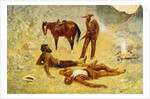 He Lay Where He Had Been Jerked, Still as a Log by Frederic Remington