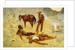 He Lay Where He Had Been Jerked, Still as a Log by Frederic Remington