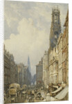 Fleet Street Looking up to Temple Bar with Old St. Dunstans, and St. Clement Danes by George Sidney Shepherd